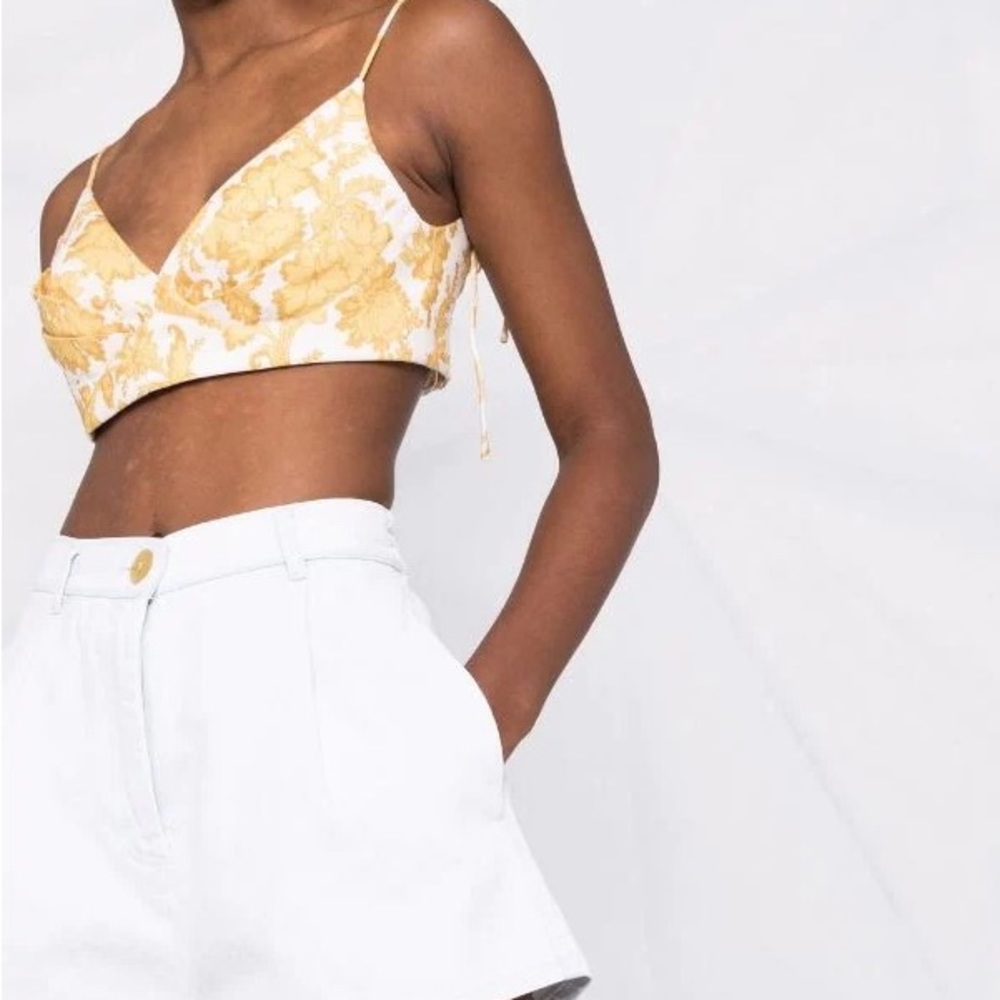 ZIMMERMANN Postcard floral linen bustier top size 3 NWT floral $425.